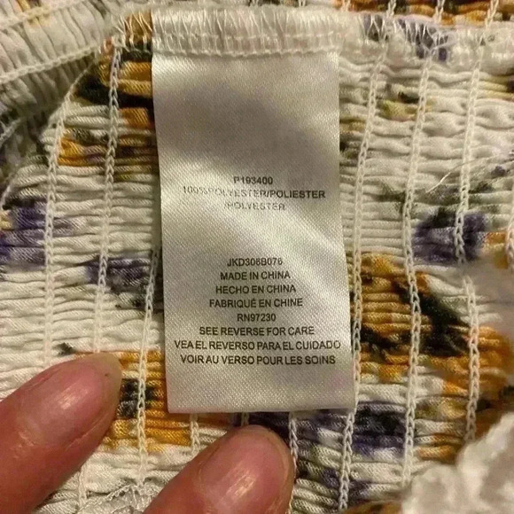 Purple & gold floral tube top & hi-Lo coverup that ties in front. Size medium - Picture 8 of 8